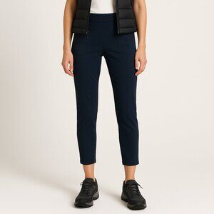 Aether Cropped Travel Pants Navy Blue Size XS Split Hem Stretch Cotton